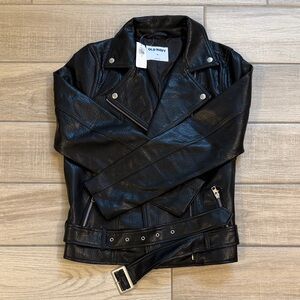 NWT Old Navy Women's Faux Leather Jacket in Black